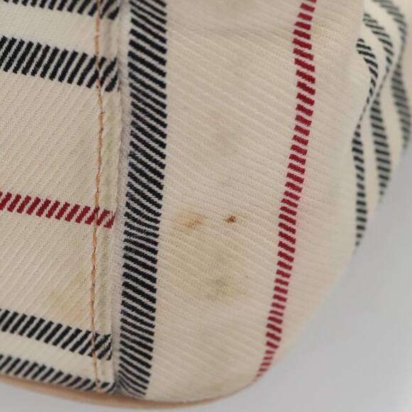 Burberry Shoulder Bag Canvas Leather Beige Cream Silver - Picture 10 of 16